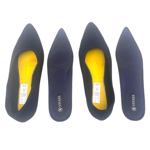 VIVAIA Aria 5° Navy Knit Pointed Toe Flats EU 43 Eco-Friendly Washable - Picture 7 of 16